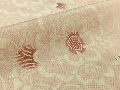 平和屋着物▽上質な小紋　単衣　型染め　花唐草文　蛍暈し　正絹　逸品　AABK2092jh