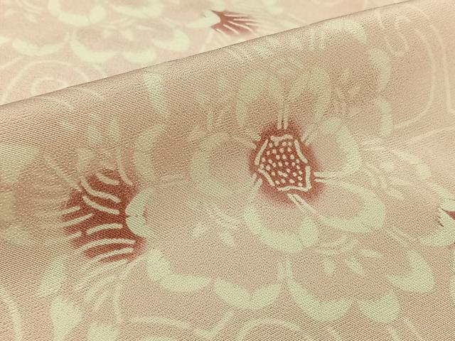平和屋着物▽上質な小紋　単衣　型染め　花唐草文　蛍暈し　正絹　逸品　AABK2092jh