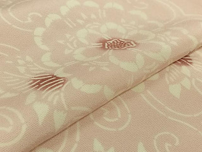 平和屋着物▽上質な小紋　単衣　型染め　花唐草文　蛍暈し　正絹　逸品　AABK2092jh