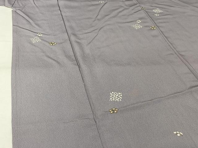 平和屋着物▽上質な小紋　単衣　舞花文　正絹　逸品　AABK2093jh