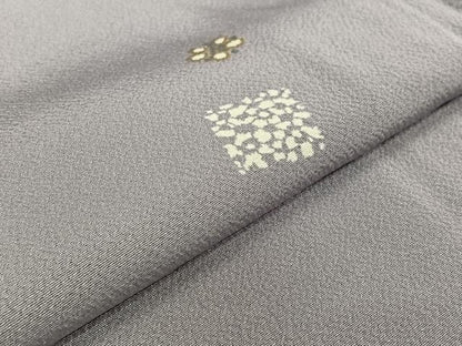 平和屋着物▽上質な小紋　単衣　舞花文　正絹　逸品　AABK2093jh