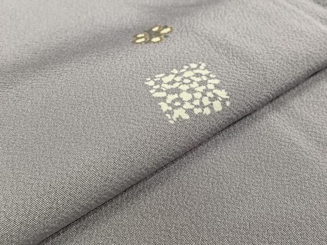 平和屋着物▽上質な小紋　単衣　舞花文　正絹　逸品　AABK2093jh