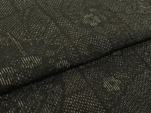 平和屋着物▽上質な紬 　単衣　草花文 　正絹　逸品　未使用　AABK2102jh