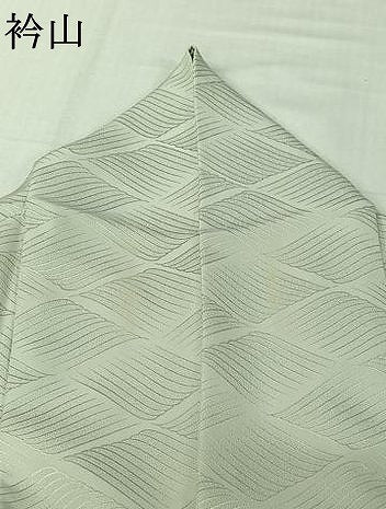 平和屋着物▽色無地　単衣　流水地紋　白鼠色　洗える着物　AABK2103jh