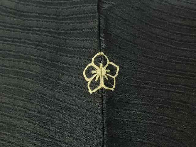 平和屋着物▽上質な色無地　単衣　流水地紋　鉄御納戸色　正絹　逸品　AABK2106jh