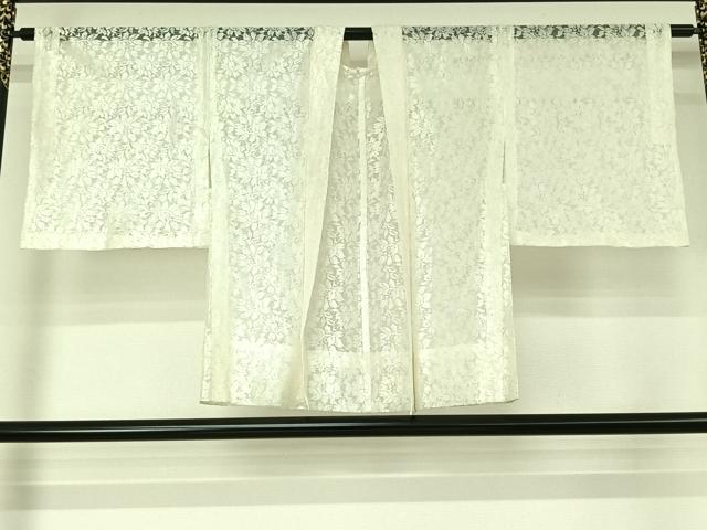 平和屋着物▽羽織　スリーシーズン　春夏秋　塵除け　草花文　総レース　銀糸　洗える着物　AABK2107jh