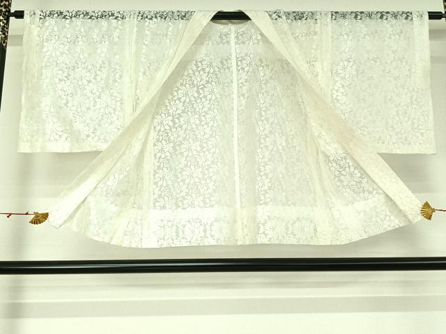 平和屋着物▽羽織　スリーシーズン　春夏秋　塵除け　草花文　総レース　銀糸　洗える着物　AABK2107jh