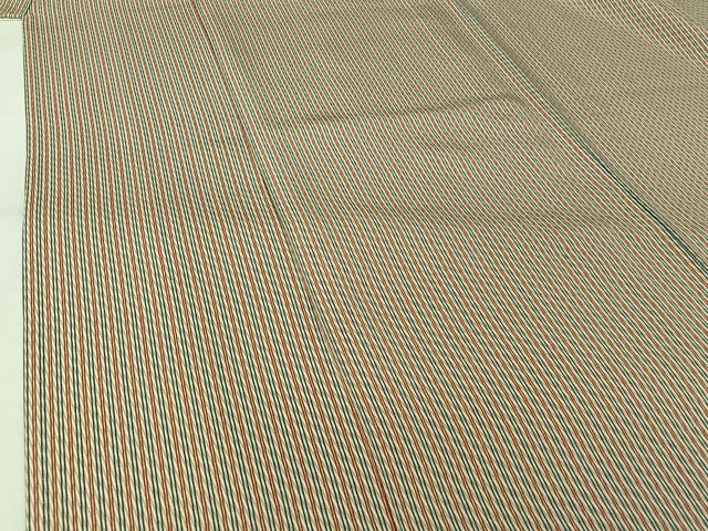 平和屋着物▽上質な小紋　単衣　縞　正絹　逸品　AABK2109jh