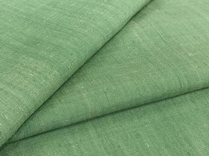 平和屋着物▽結城紬　単衣　色無地　錆青磁色　正絹　逸品　AABK2110jh
