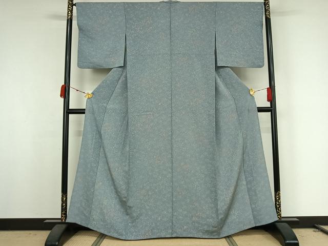 平和屋着物▽上質な小紋　単衣　霞文　正絹　逸品　AABK2111jh
