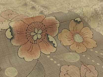 平和屋着物▽訪問着　単衣　紬地　辻が花　手描き　正絹　逸品　AABK2112jh
