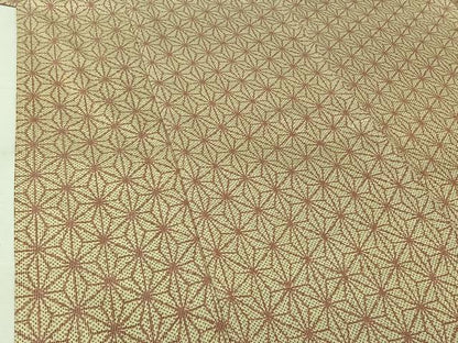 平和屋着物▽上質な紬　単衣　麻の葉文様　正絹　逸品　AABK2115jh