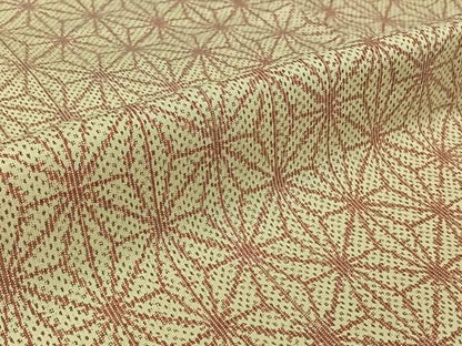 平和屋着物▽上質な紬　単衣　麻の葉文様　正絹　逸品　AABK2115jh