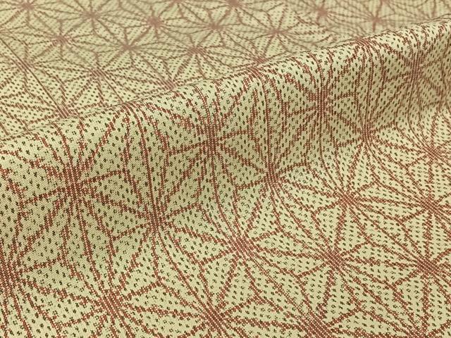 平和屋着物▽上質な紬　単衣　麻の葉文様　正絹　逸品　AABK2115jh