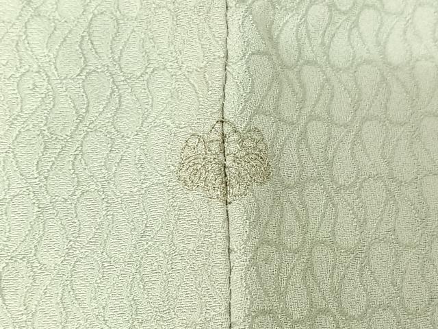 平和屋着物▽お召　単衣　幾何学文様　白磁色　正絹　逸品　AABK2120jh