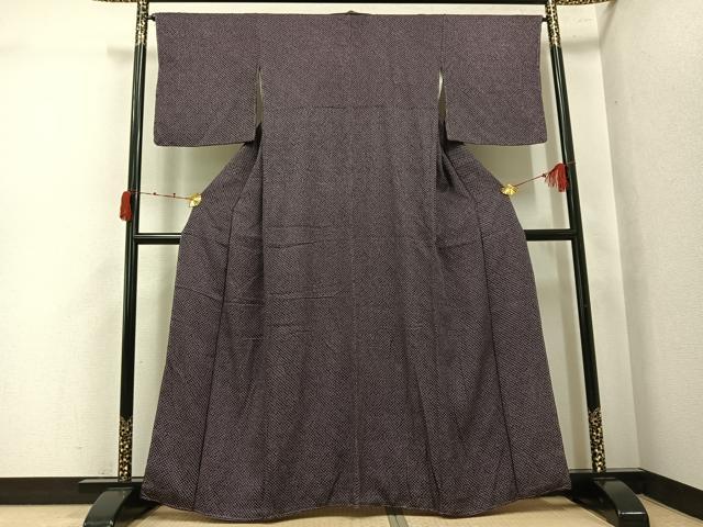 平和屋着物●大変加工の良い総絞り小紋　正絹　逸品　未使用　AABK2122ph