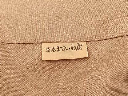 平和屋着物●上質な色無地　作家物　本泥引染　霞地紋　焦香色　ますいわ屋扱い　正絹　逸品　AABK2123ph