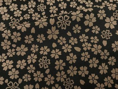 平和屋着物●上質な小紋　夜桜　黒地　正絹　逸品　未使用　AABK2126ph