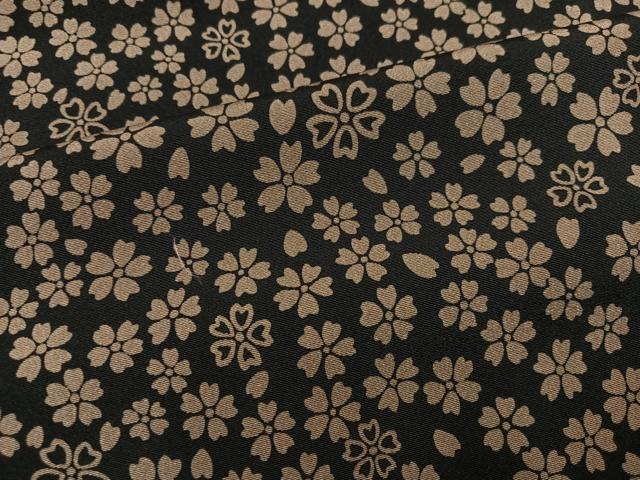 平和屋着物●上質な小紋　夜桜　黒地　正絹　逸品　未使用　AABK2126ph
