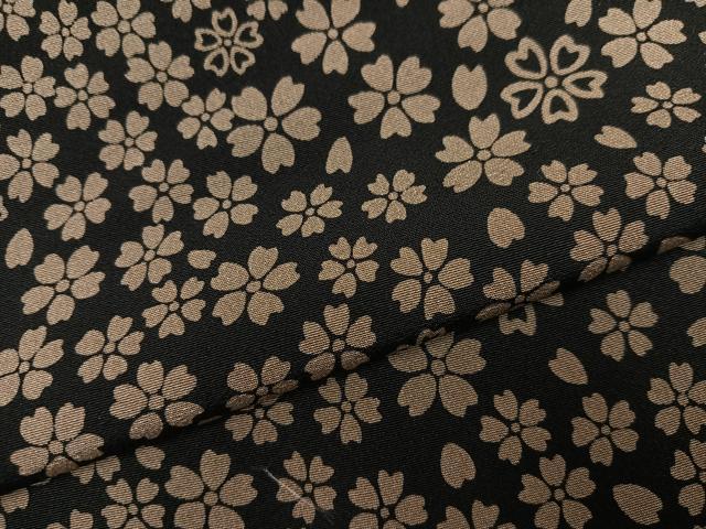 平和屋着物●上質な小紋　夜桜　黒地　正絹　逸品　未使用　AABK2126ph