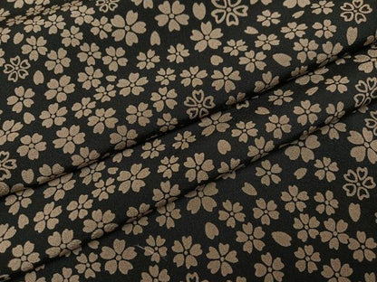 平和屋着物●上質な小紋　夜桜　黒地　正絹　逸品　未使用　AABK2126ph