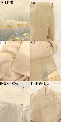 平和屋着物●本加賀友禅作家　矢田博　色留袖　花青海波　暈し染め　正絹　逸品　AABK2127ph