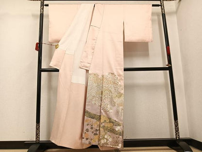 平和屋着物●豪華色留袖　草花文　暈し染め　金銀彩　正絹　逸品　AABK2128ph