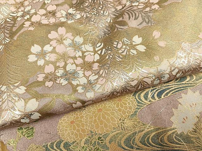 平和屋着物●豪華色留袖　草花文　暈し染め　金銀彩　正絹　逸品　AABK2128ph