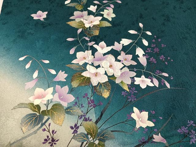 平和屋着物●豪華振袖　手描き　刺繍　草花文　暈し染め　金彩　やまと誂製　正絹　逸品　AABK2131ph
