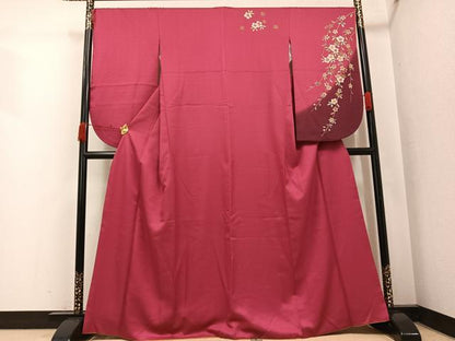 平和屋着物●小振袖　二尺袖　桜　暈し染め　金彩　洗える着物　AABK2132ph