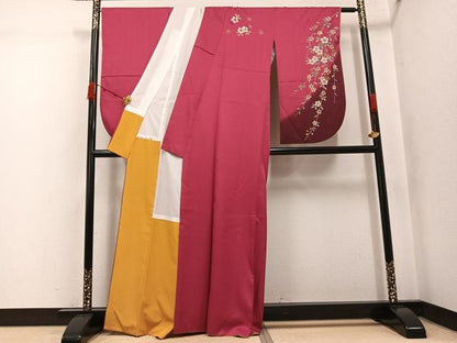 平和屋着物●小振袖　二尺袖　桜　暈し染め　金彩　洗える着物　AABK2132ph