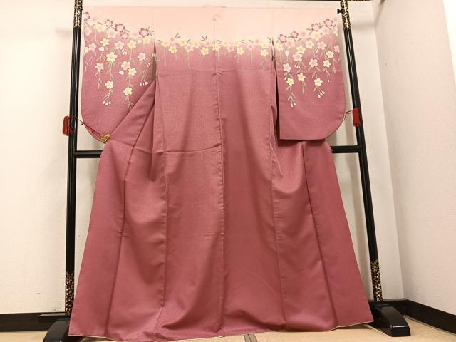 平和屋着物●小振袖　二尺袖　桜　暈し染め　洗える着物　AABK2137ph