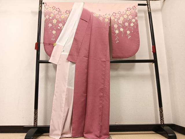 平和屋着物●小振袖　二尺袖　桜　暈し染め　洗える着物　AABK2137ph