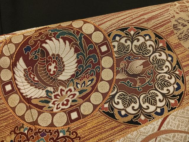平和屋着物●豪華黒留袖　駒刺繍　鳳凰花文　金彩　正絹　逸品　AABK2138ph