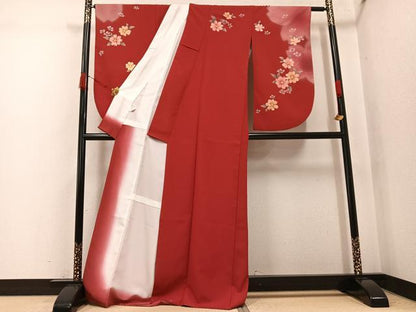 平和屋着物●小振袖　二尺袖　舞花文　暈し染め　洗える着物　AABK2140ph