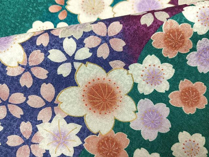 平和屋着物●小振袖　二尺袖　舞桜文　金彩　洗える着物　AABK2142ph