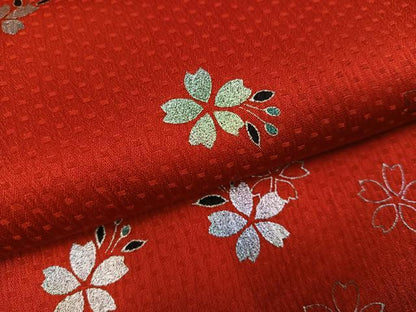 平和屋着物●小振袖　二尺袖　舞桜文　金銀彩　洗える着物　AABK2144ph