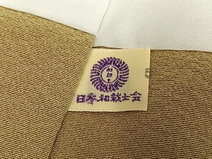 平和屋着物●上質な色無地　榛色　正絹　逸品　未使用　AABK2145ph