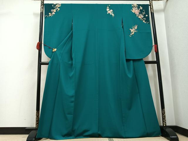 平和屋着物●小振袖　枝花文　暈し染め　金彩　洗える着物　AABK2146ph
