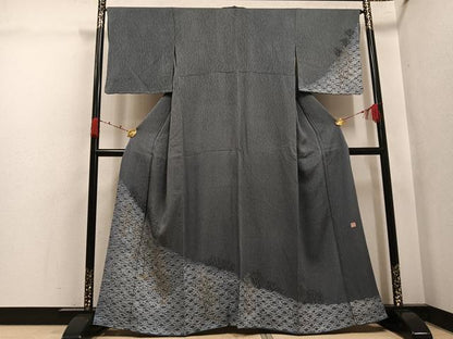 平和屋着物●訪問着　作家物　手描き　絞り　草木文　正絹　逸品　AABK2148ph