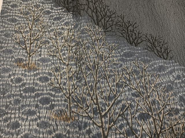 平和屋着物●訪問着　作家物　手描き　絞り　草木文　正絹　逸品　AABK2148ph