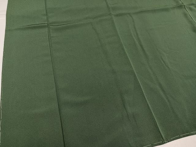 平和屋着物●上質な色無地　本草木染　藍海松茶色　浜ちりめん　反端付き　正絹　逸品　AABK2152ph