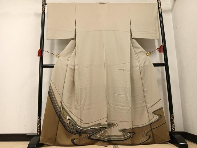 平和屋着物●訪問着　流水文　正絹　逸品　AABK2156ph