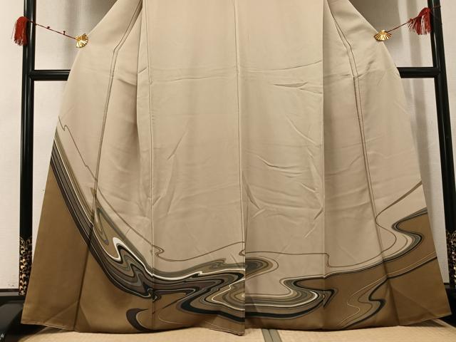 平和屋着物●訪問着　流水文　正絹　逸品　AABK2156ph