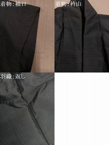 平和屋着物●男性　本場大島紬　アンサンブル　80亀甲　総詰め　正絹　逸品　AABK2159ph