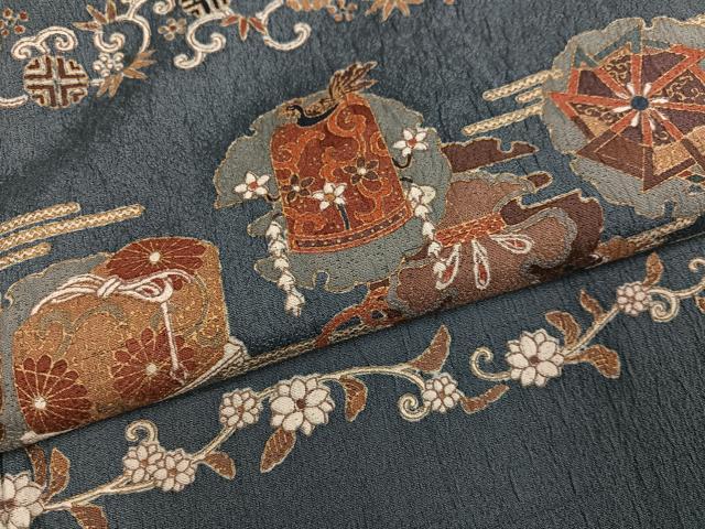 平和屋着物●訪問着　横段吉祥花文　暈し染め　正絹　逸品　AABK2160ph