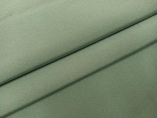 平和屋着物●上質な色無地　山葵色　正絹　逸品　AABK2161ph