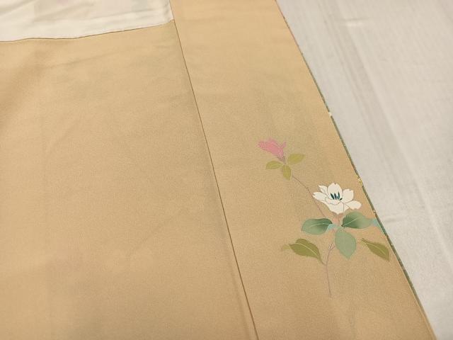 平和屋着物●訪問着　作家物　枝花文　暈し染め　金彩　正絹　逸品　AABK2163ph