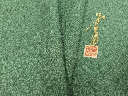 平和屋着物●本草木染作家　圓啓　江戸小紋　極小鮫小紋柄　正絹　逸品　AABK2164ph