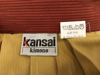 平和屋着物●世界的ファッションデザイナー　山本寛斎　kansaiブランド　女性　行灯袴　斜縞　洗える着物　AABK2167ph